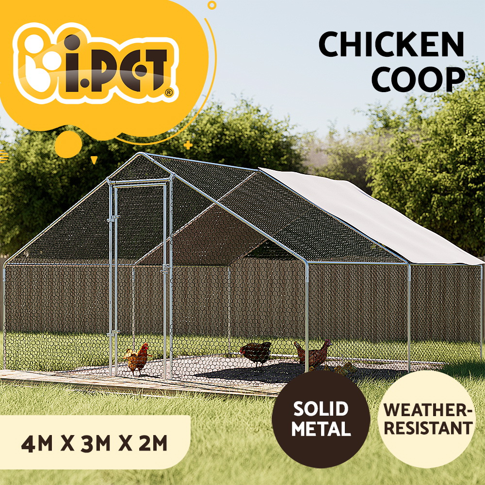 i.Pet Chicken Coop Cage Run Rabbit Hutch Large Walk In Hen House Cover Ferret - Picture 9 of 14