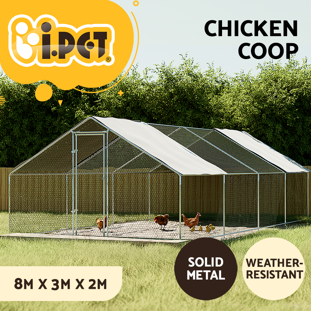 i.Pet Chicken Coop Cage Run Rabbit Hutch Large Walk In Hen House Cover Ferret - Picture 13 of 14