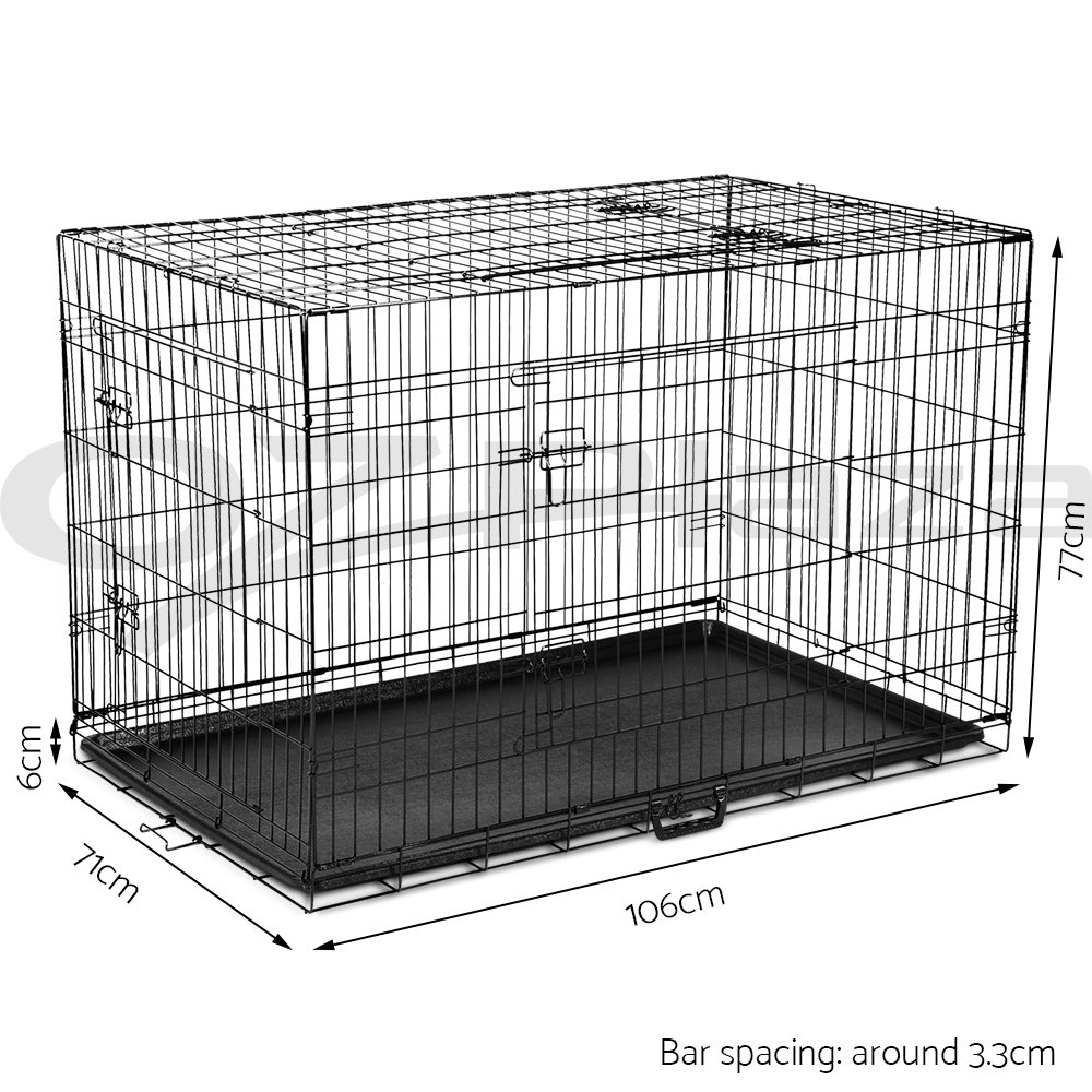 i.Pet Pet Dog Cage Crate Kennel Cat Collapsible Metal Cages 24" 48