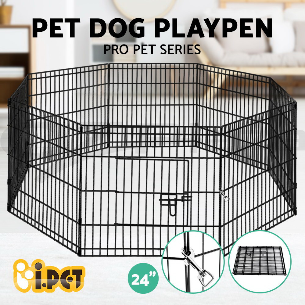 i.Pet Pet Dog Playpen Enclosure Cage 8 Panel Puppy Fence Play Pen Foldable Metal - Picture 63 of 97