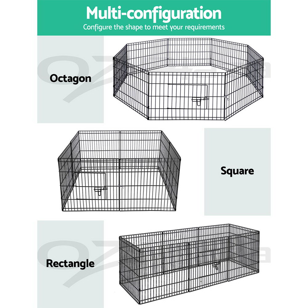 i.Pet Pet Dog Playpen Enclosure Cage 8 Panel Puppy Fence Play Pen Foldable Metal - Picture 68 of 97