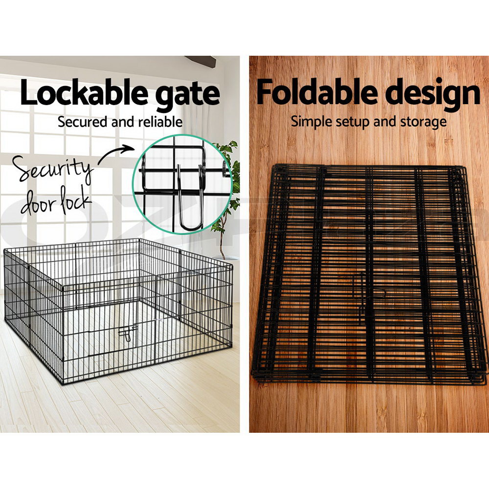 i.Pet Pet Dog Playpen Enclosure Cage 8 Panel Puppy Fence Play Pen Foldable Metal - Picture 69 of 97