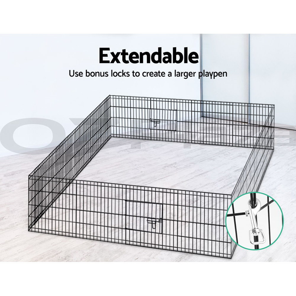 i.Pet Pet Dog Playpen Enclosure Cage 8 Panel Puppy Fence Play Pen Foldable Metal - Picture 70 of 97