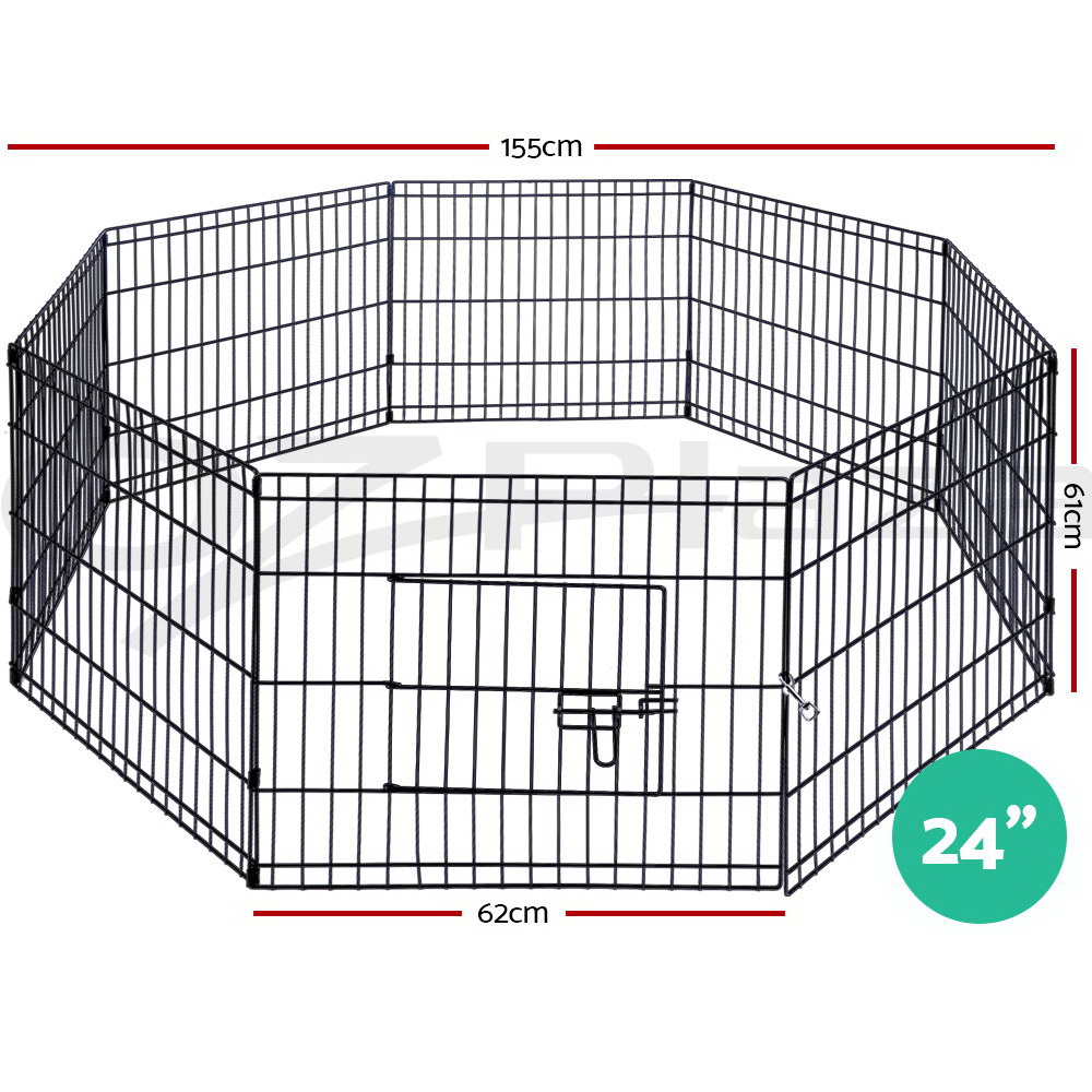 i.Pet Pet Dog Playpen Enclosure Cage 8 Panel Puppy Fence Play Pen Foldable Metal - Picture 71 of 97