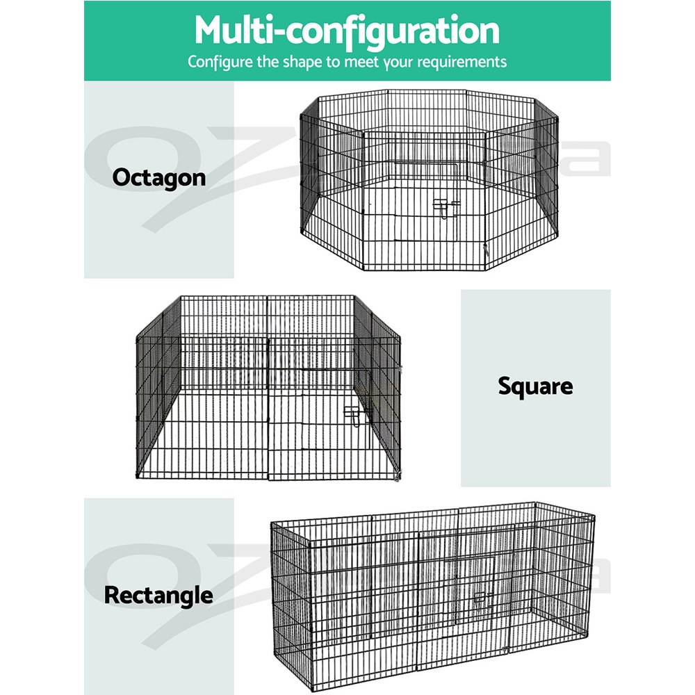 i.Pet Pet Dog Playpen Enclosure Cage 8 Panel Puppy Fence Play Pen Foldable Metal - Picture 57 of 97