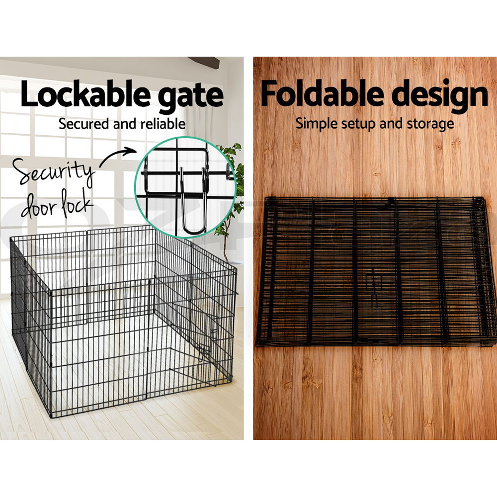 i.Pet Pet Dog Playpen Enclosure Cage 8 Panel Puppy Fence Play Pen Foldable Metal - Picture 58 of 97