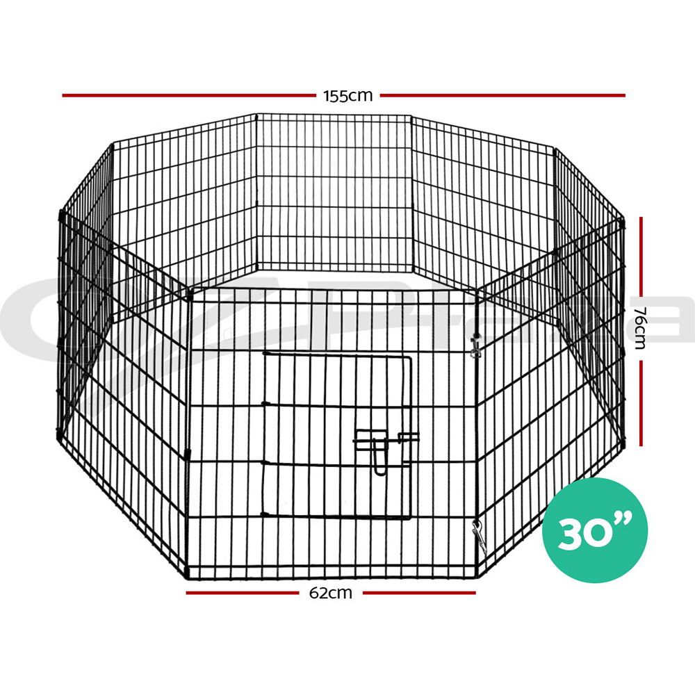 i.Pet Pet Dog Playpen Enclosure Cage 8 Panel Puppy Fence Play Pen Foldable Metal - Picture 60 of 97