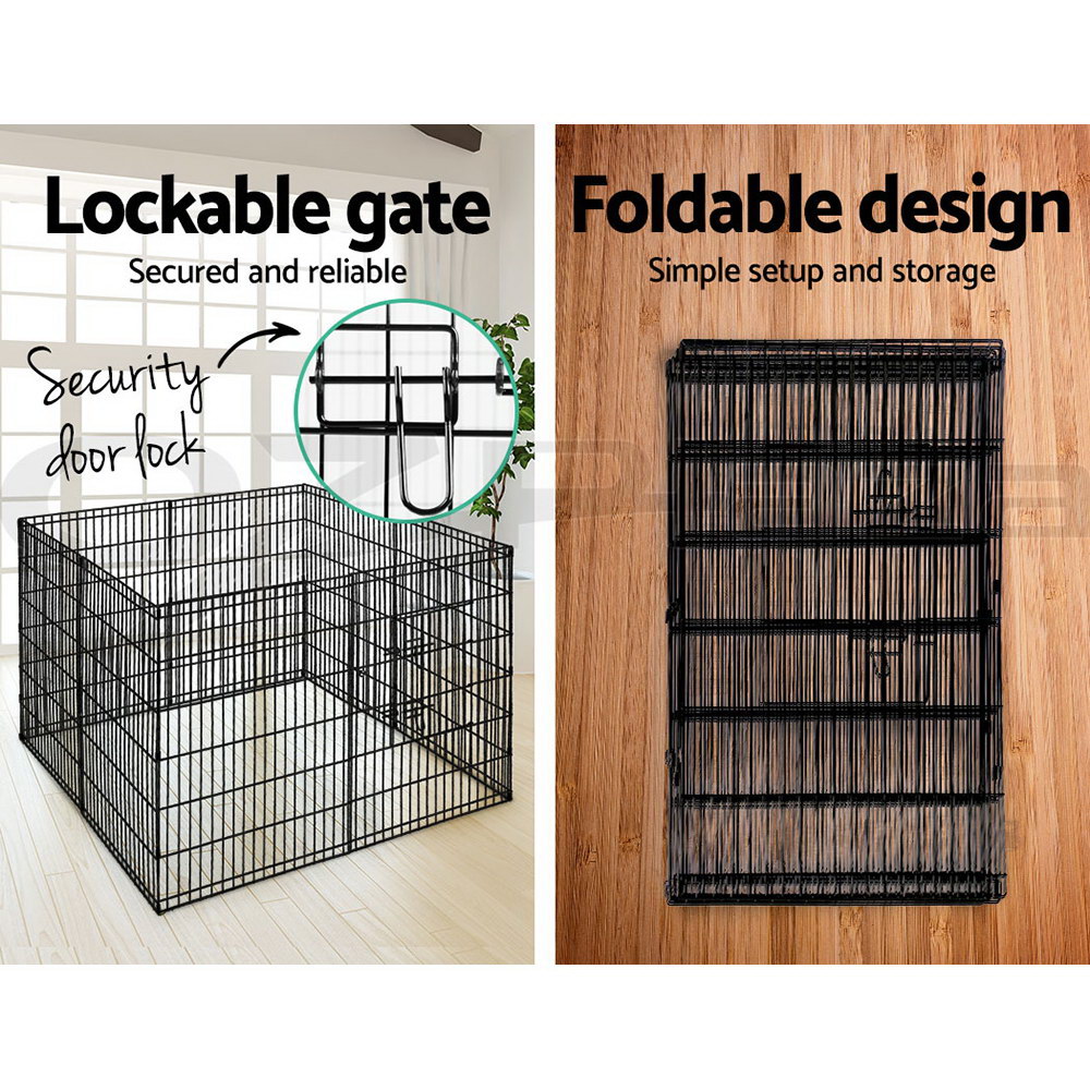 i.Pet Pet Dog Playpen Enclosure Cage 8 Panel Puppy Fence Play Pen Foldable Metal - Picture 46 of 97