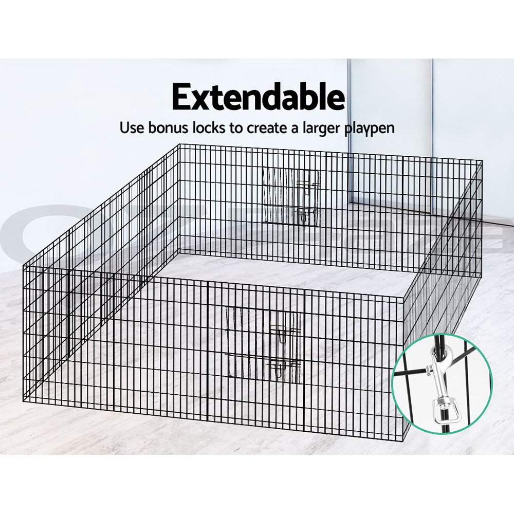 i.Pet Pet Dog Playpen Enclosure Cage 8 Panel Puppy Fence Play Pen Foldable Metal - Picture 48 of 97