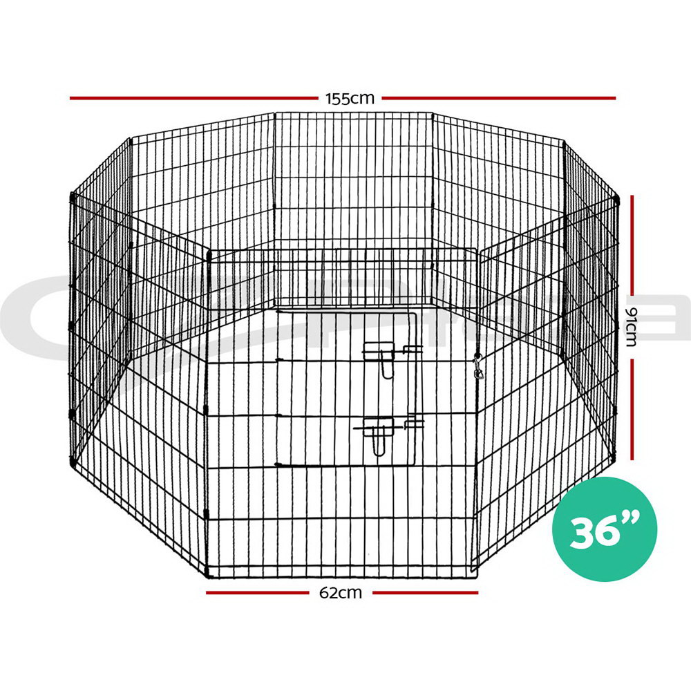 i.Pet Pet Dog Playpen Enclosure Cage 8 Panel Puppy Fence Play Pen Foldable Metal - Picture 49 of 97