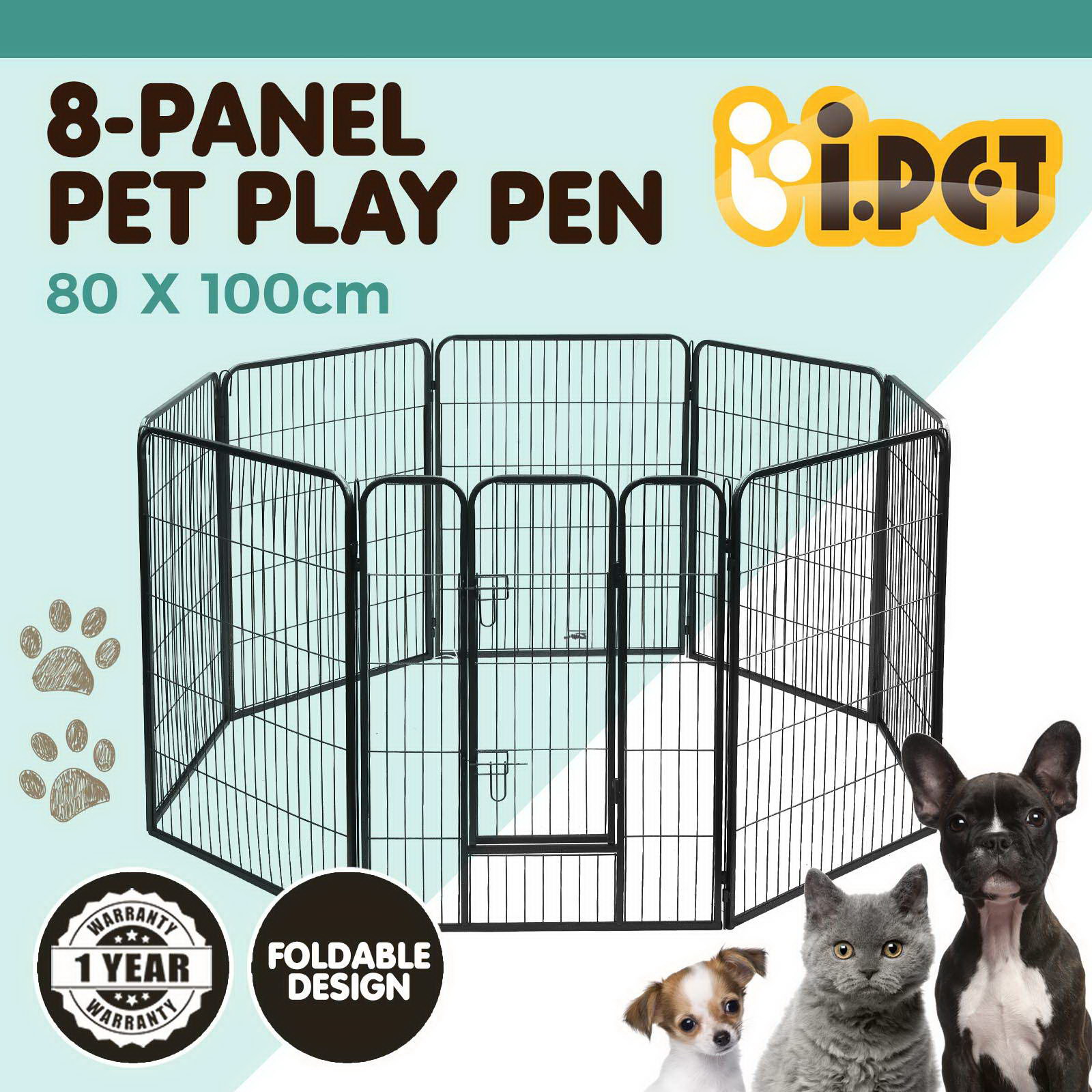 thumbnail 12  - i.Pet Pet Dog Playpen Enclosure 8 Panel Puppy Exercise Cage Fence Metal Play Pen