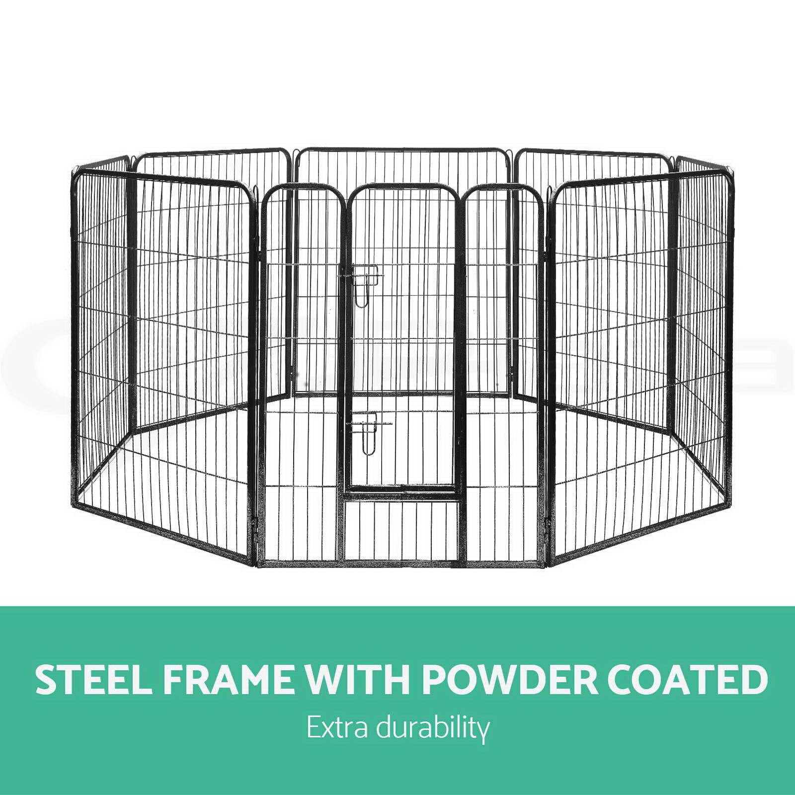 i.Pet Pet Dog Playpen Enclosure Cage 8 Panel Puppy Fence Play Pen Foldable Metal - Picture 14 of 97