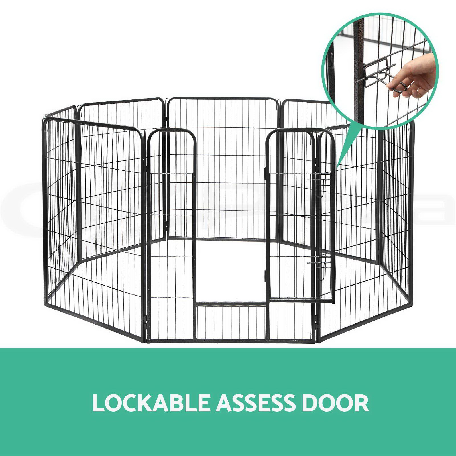 i.Pet Pet Dog Playpen Enclosure Cage 8 Panel Puppy Fence Play Pen Foldable Metal - Picture 16 of 97