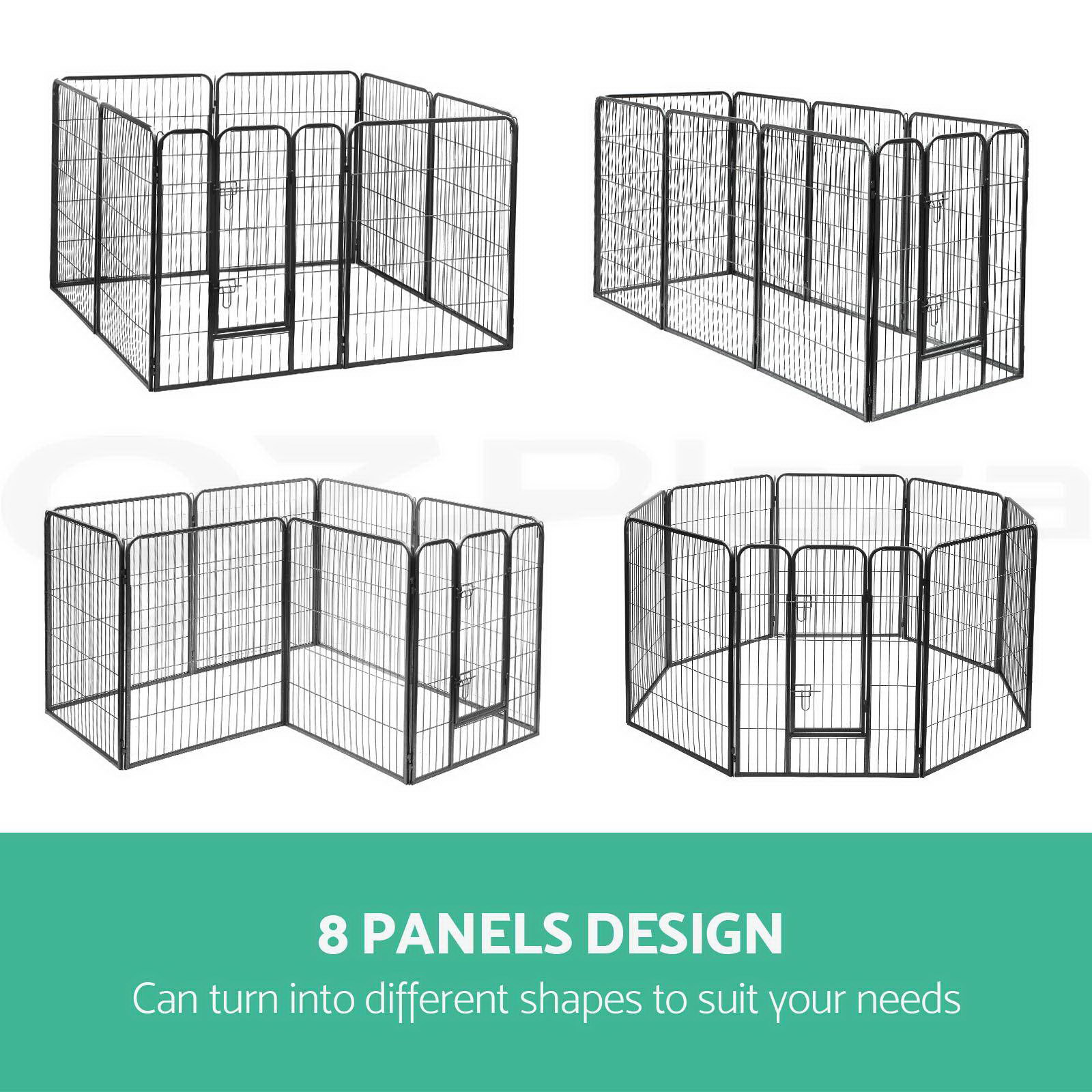 i.Pet Pet Dog Playpen Enclosure Cage 8 Panel Puppy Fence Play Pen Foldable Metal - Picture 17 of 97