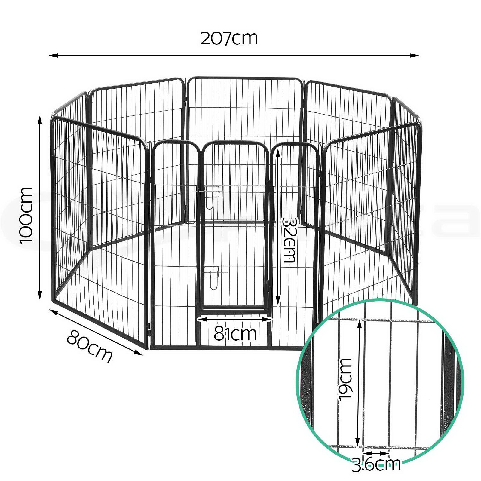 i.Pet Pet Dog Playpen Enclosure Cage 8 Panel Puppy Fence Play Pen Foldable Metal - Picture 22 of 97