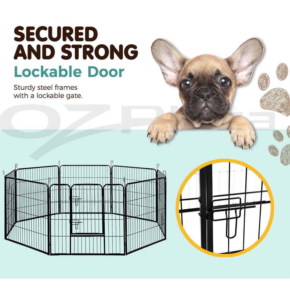 i.Pet Pet Dog Playpen Enclosure Cage 8 Panel Puppy Fence Play Pen Foldable Metal - Picture 25 of 97