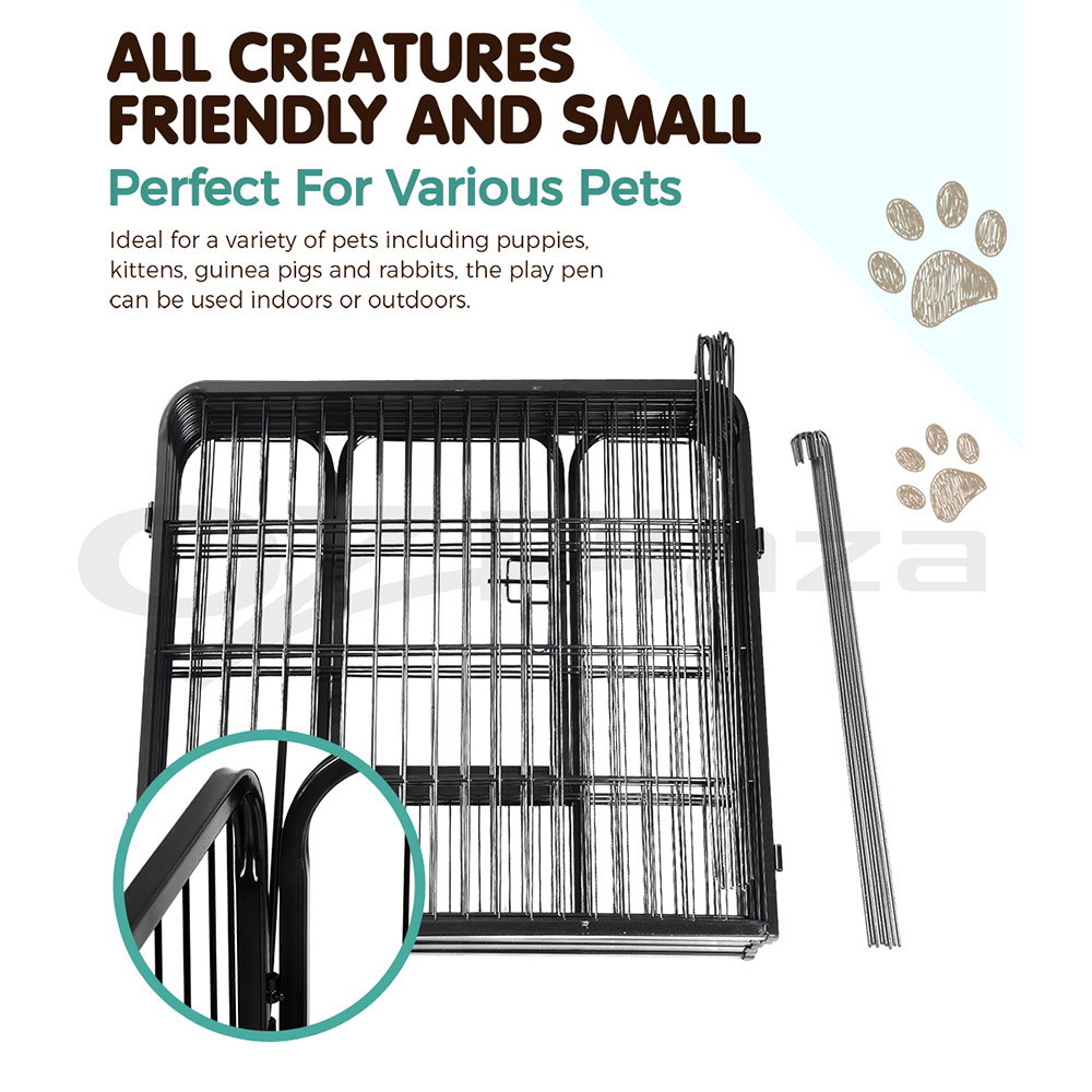 i.Pet Pet Dog Playpen Enclosure Cage 8 Panel Puppy Fence Play Pen Foldable Metal - Picture 28 of 97