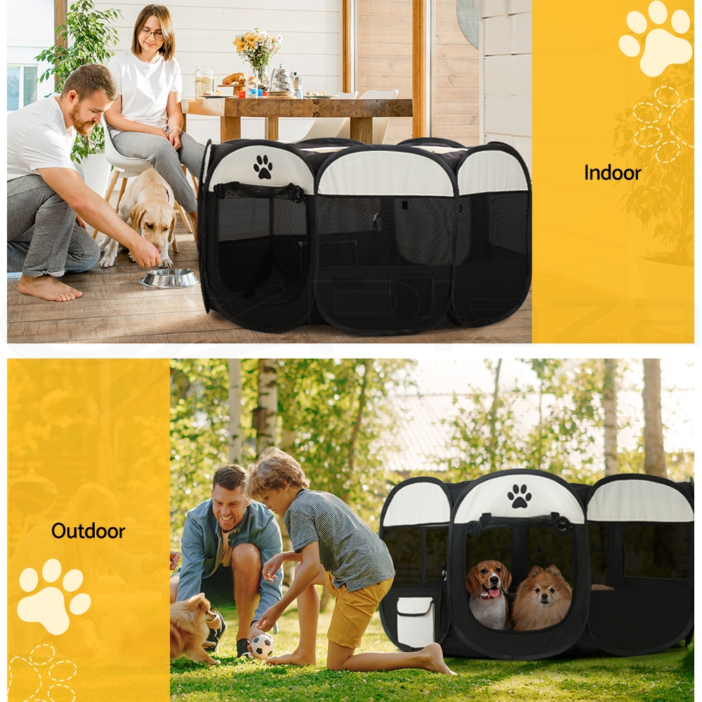 i.Pet Pet Dog Playpen Enclosure Cage 8 Panel Puppy Fence Play Pen Foldable Metal - Picture 88 of 97