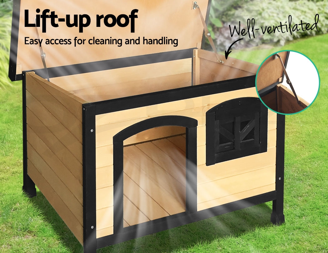 i.Pet Dog Kennel Kennels Outdoor Wooden Pet House Cabin Puppy Large L