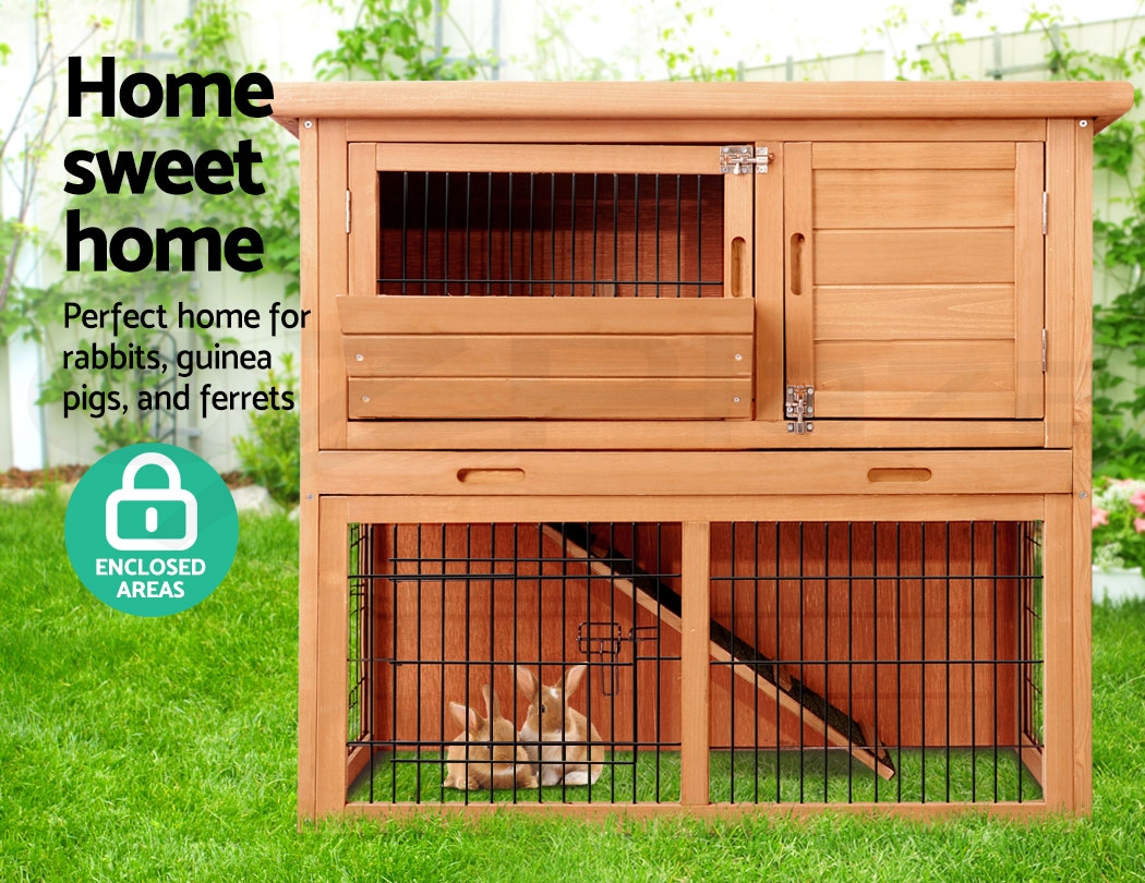 Chicken Coop Rabbit Hutch Guinea Pig Ferret Tray Cage Hen 