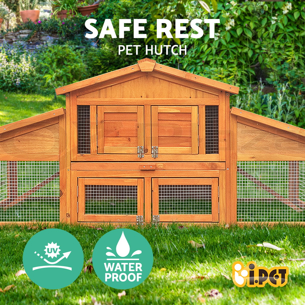 i.Pet Chicken Coop Rabbit Hutch Large Extra Large Hutches Wooden House Run Cage - Picture 95 of 190