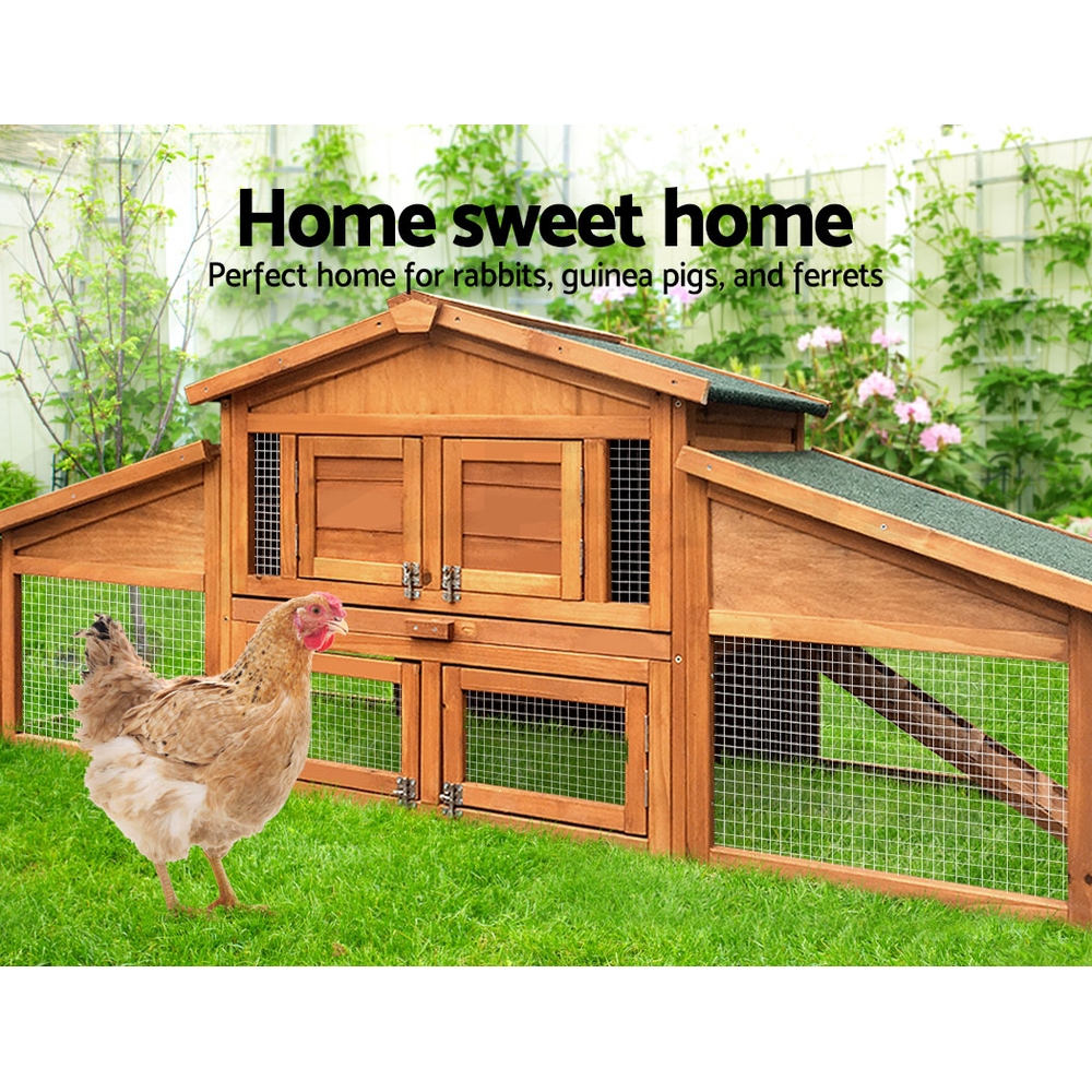 i.Pet Chicken Coop Rabbit Hutch Large Extra Large Hutches Wooden House Run Cage - Picture 97 of 190
