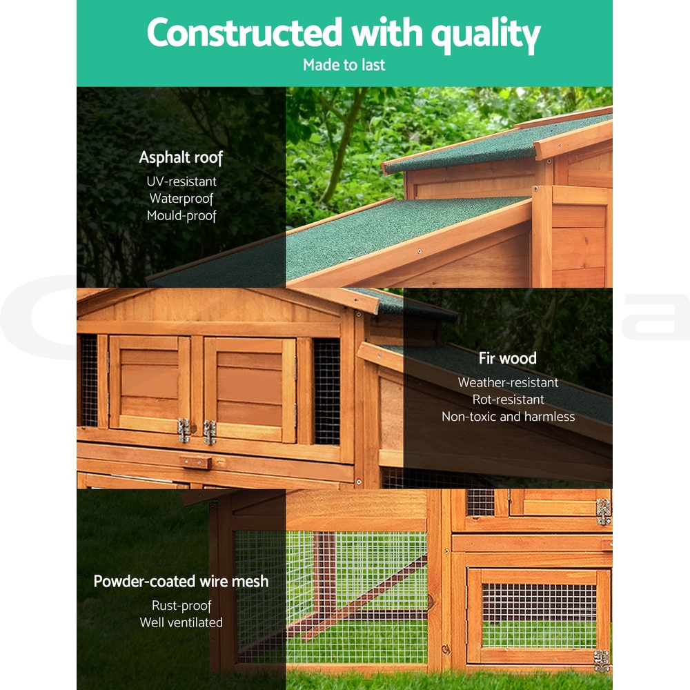 i.Pet Chicken Coop Rabbit Hutch Large Extra Large Hutches Wooden House Run Cage - Picture 98 of 190