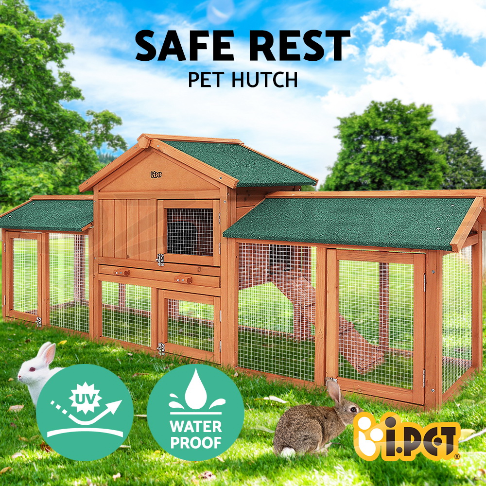 i.Pet Chicken Coop Rabbit Hutch Large Extra Large Hutches Wooden House Run Cage - Picture 116 of 190