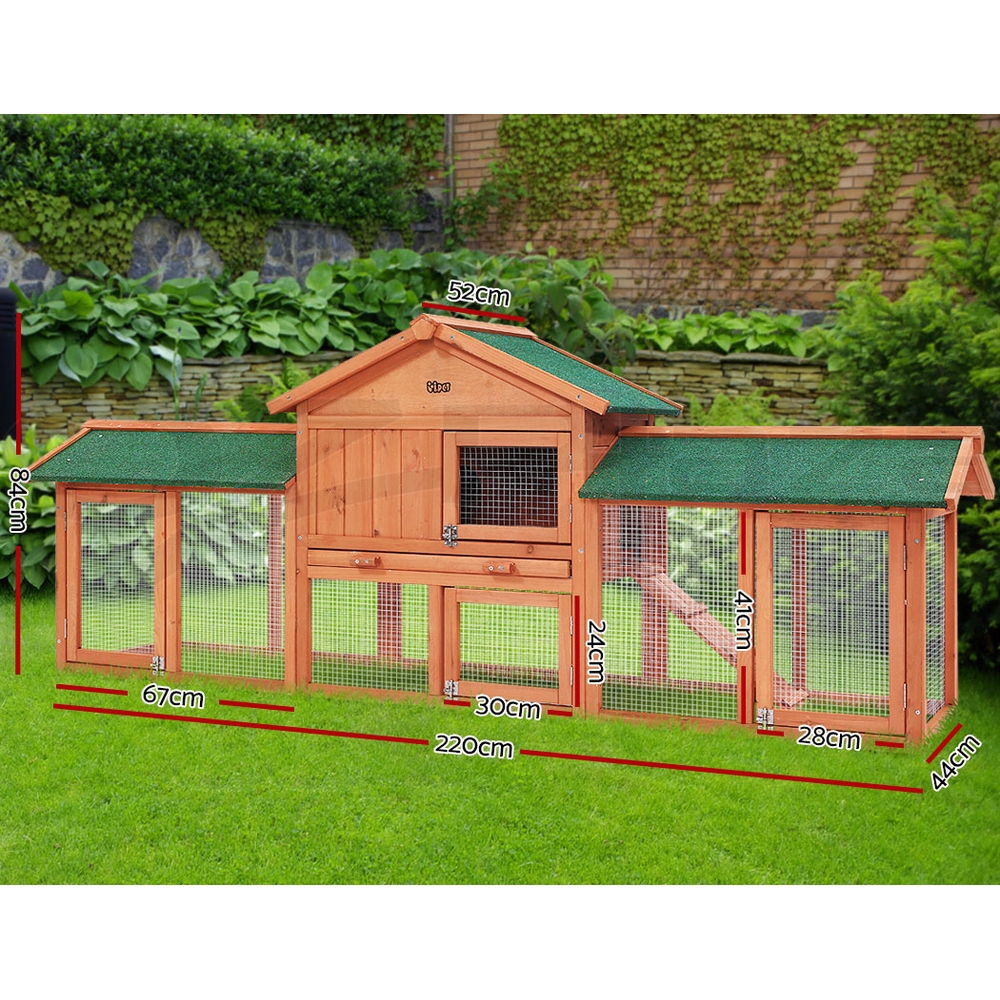 i.Pet Chicken Coop Rabbit Hutch Large Extra Large Hutches Wooden House Run Cage - Picture 125 of 190