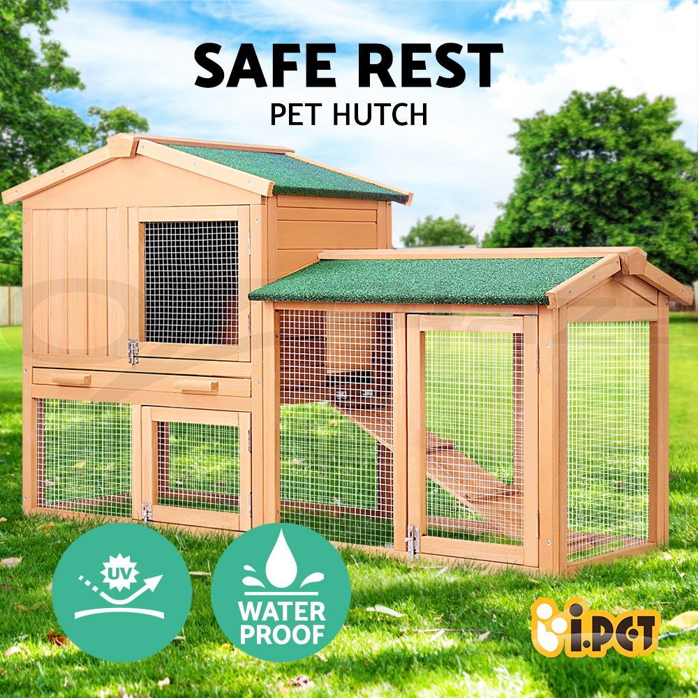 i.Pet Chicken Coop Rabbit Hutch Large Extra Large Hutches Wooden House Run Cage - Picture 38 of 190