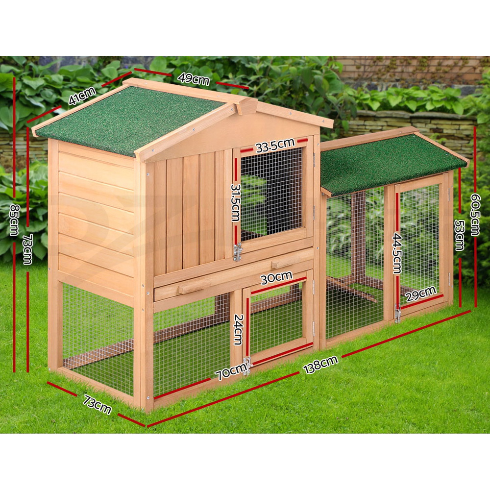 i.Pet Chicken Coop Rabbit Hutch Large Extra Large Hutches Wooden House Run Cage - Picture 47 of 190