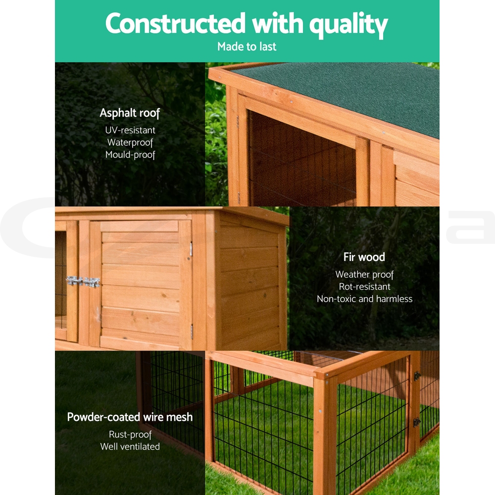 i.Pet Chicken Coop Rabbit Hutch Large Extra Large Hutches Wooden House Run Cage - Picture 14 of 190