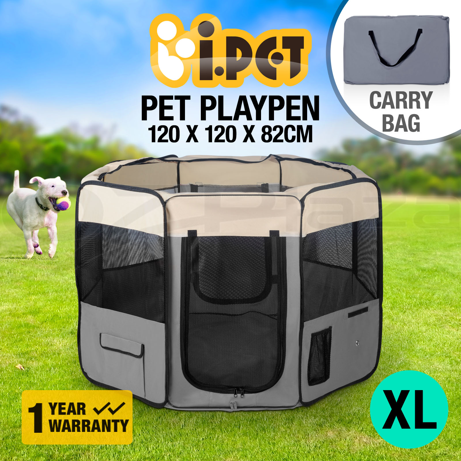 i.Pet Pet Soft Playpen Dog Cat Puppy Play Crate Cage Tent Portable XL