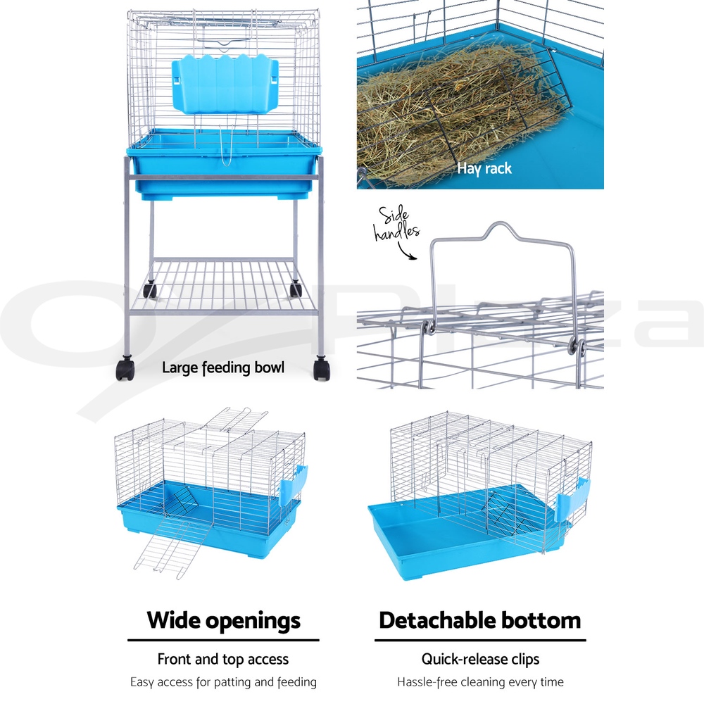 i.Pet Rabbit Cage Hutch Indoor Guinea Pig Pet Cage Ferret Carrier Bunny Outdoor - Picture 11 of 36