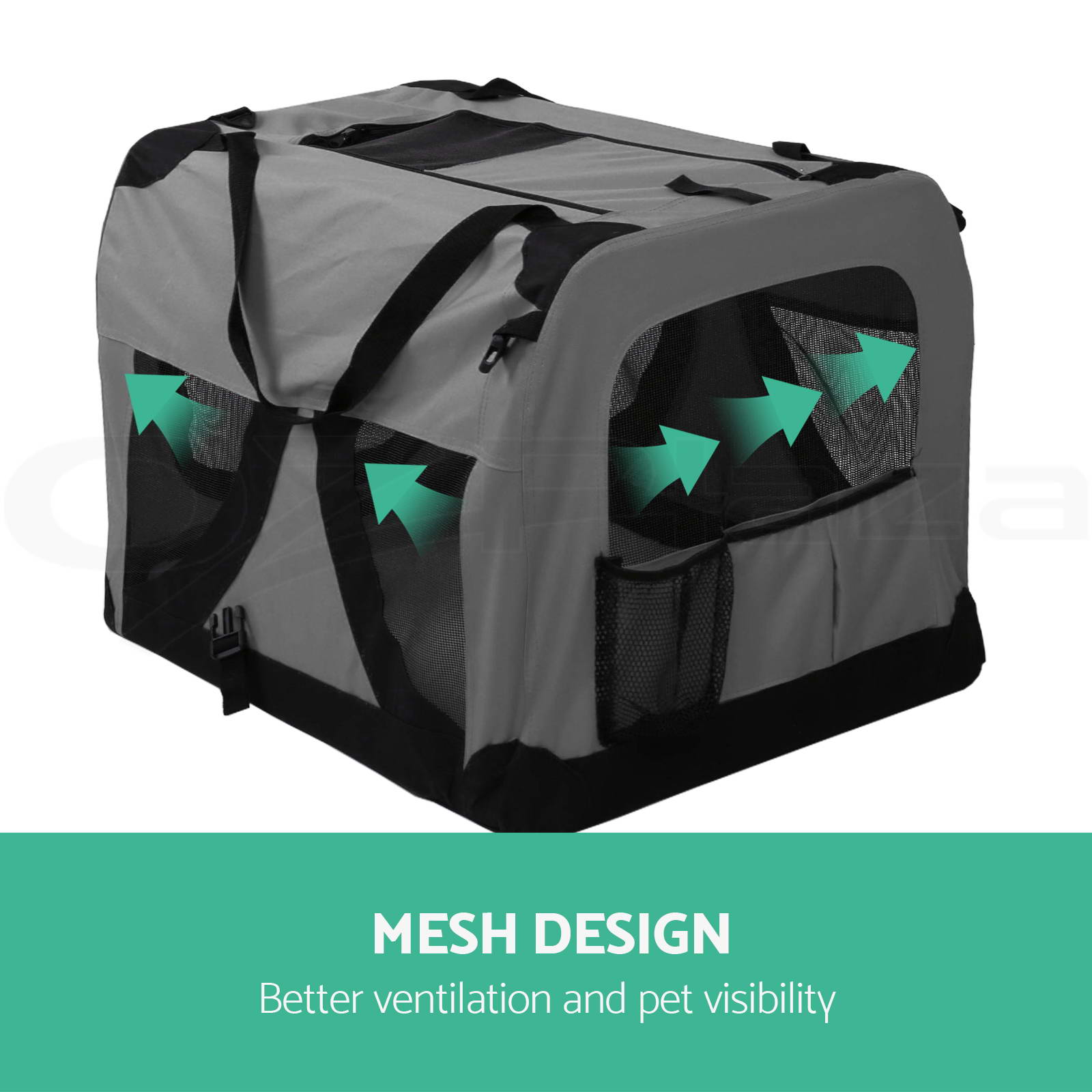 i.Pet Pet Soft Crate Dog Cat Portable Carrier Travel Cage Foldable Large GR Bag - Picture 4 of 11