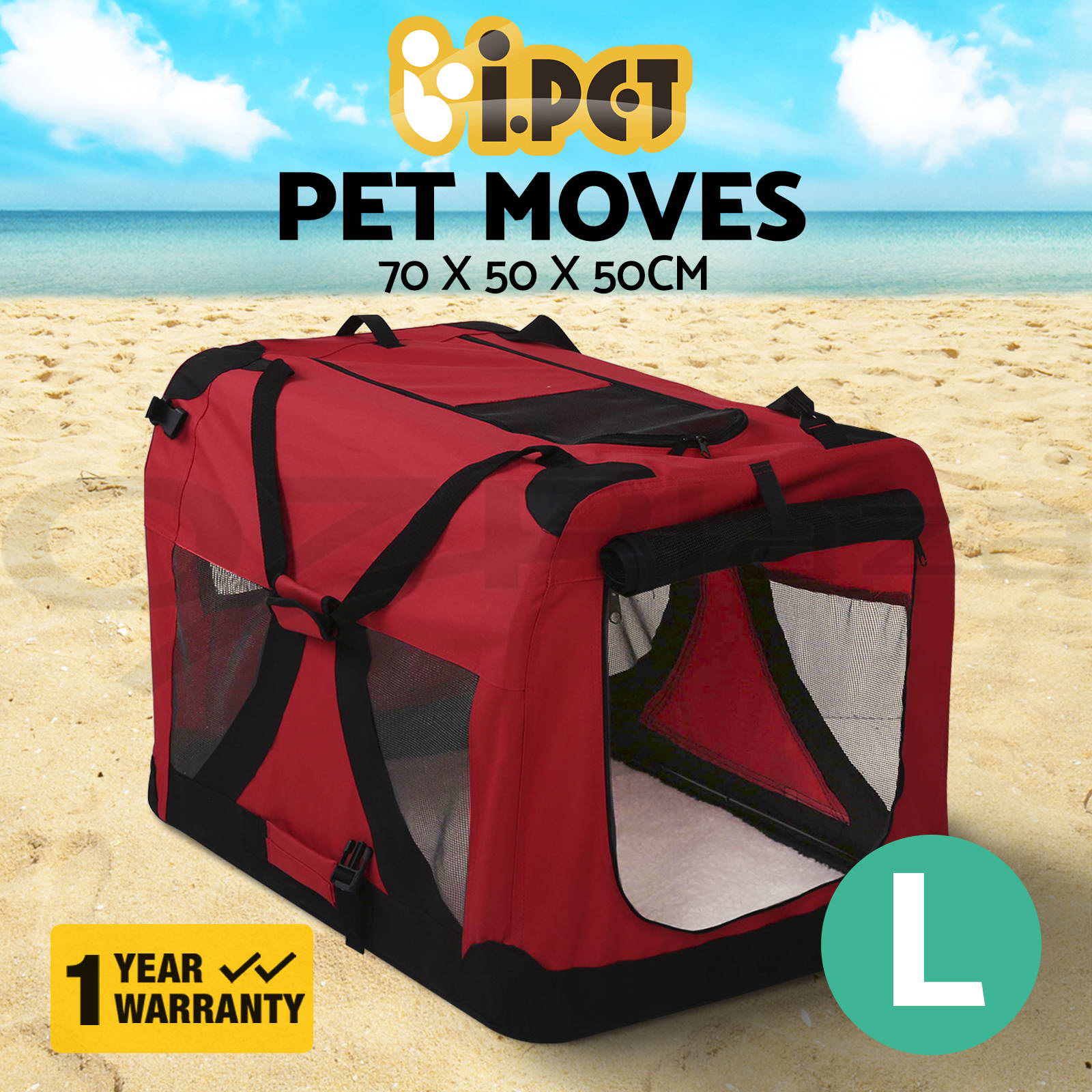 i.Pet Pet Dog Soft Crate Cat Portable Carrier Travel Cage Foldable