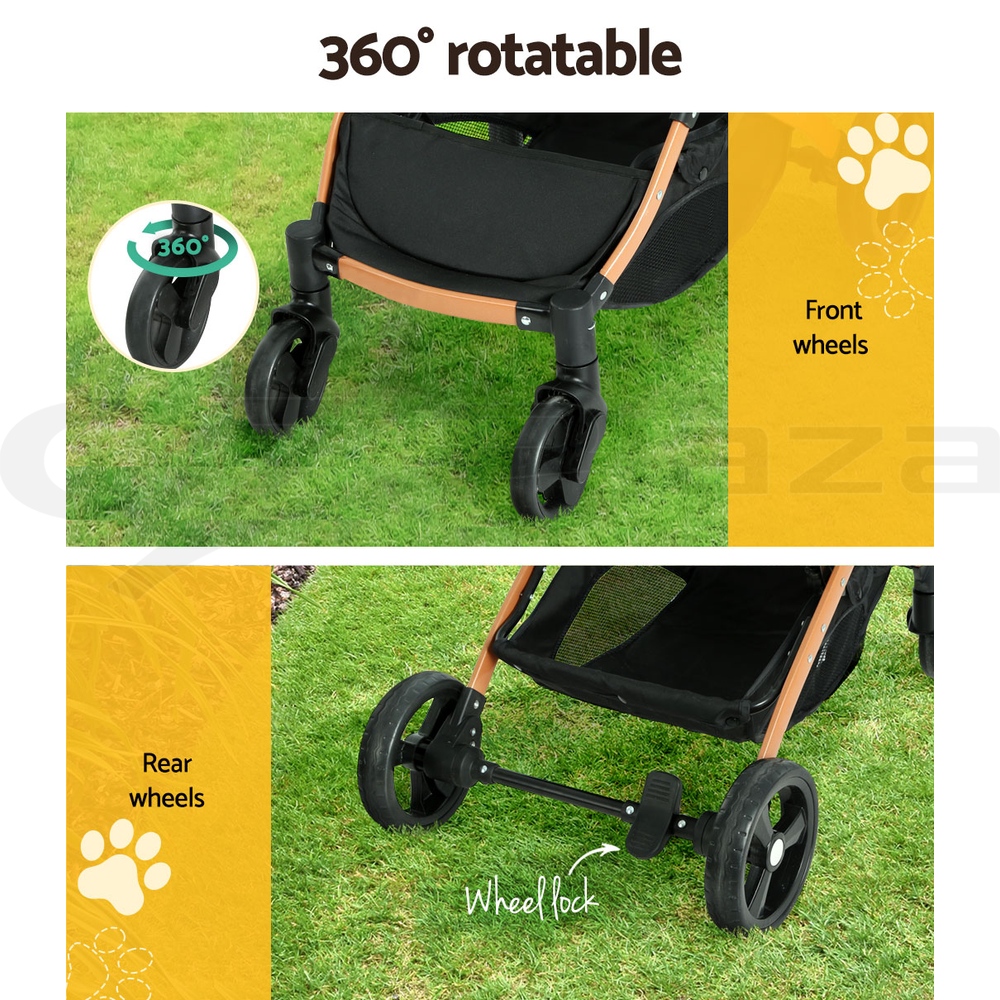 i.Pet Pet Stroller Dog Pram Large Cat Carrier Travel Foldable 4 Wheels