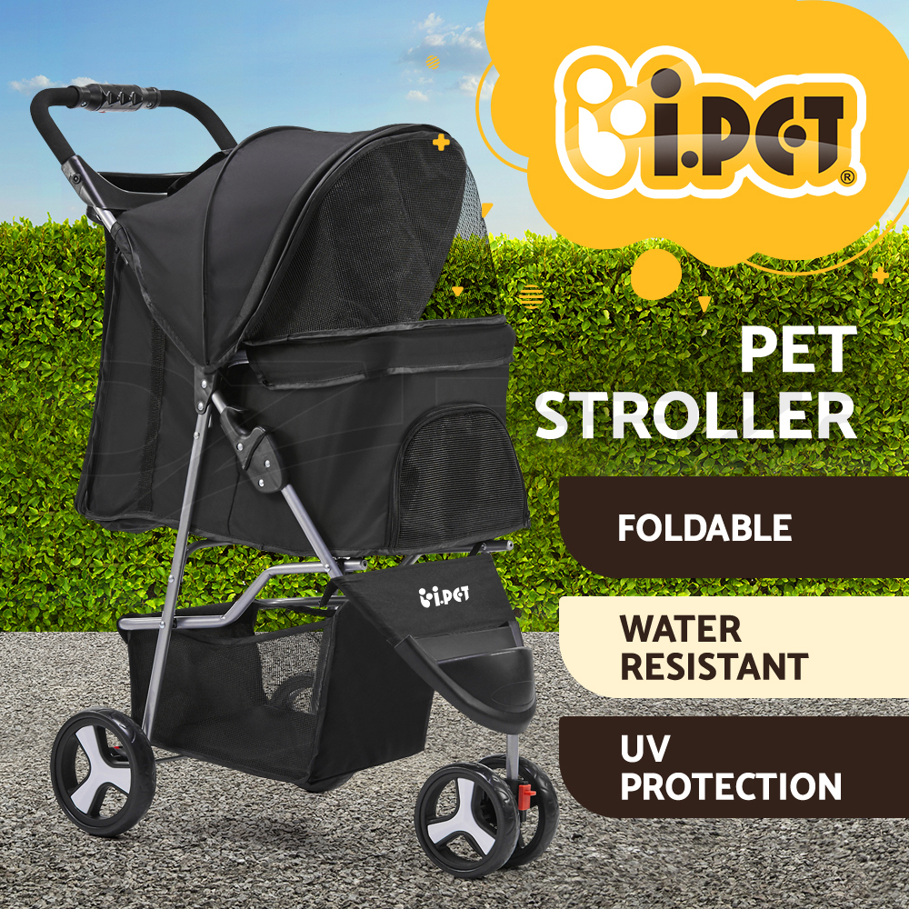 i.Pet Pet Stroller Pram Large Dog Cat Carrier Travel Pushchair Foldable 3/4Wheel - Picture 10 of 27