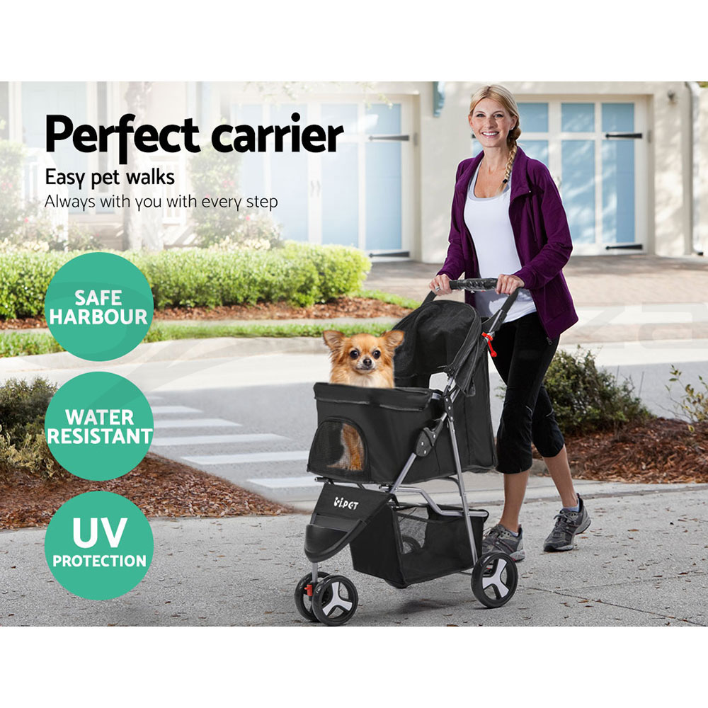 i.Pet Pet Stroller Pram Large Dog Cat Carrier Travel Pushchair Foldable 3/4Wheel - Picture 11 of 27
