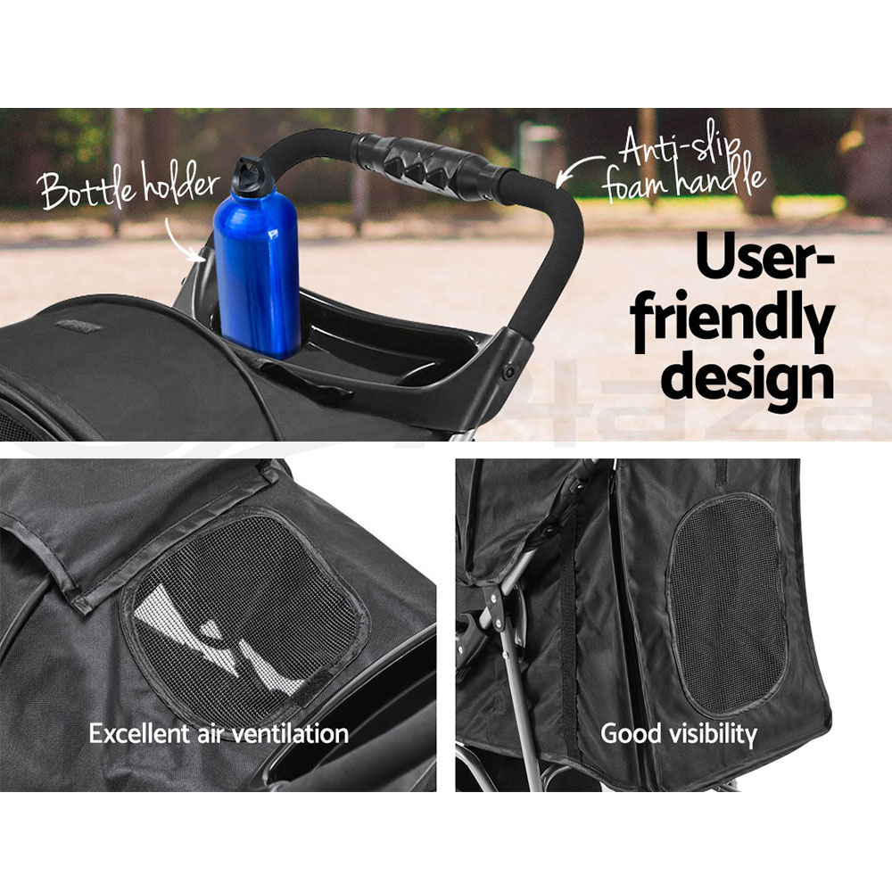 i.Pet Pet Stroller Pram Large Dog Cat Carrier Travel Pushchair Foldable 3/4Wheel - Picture 13 of 27