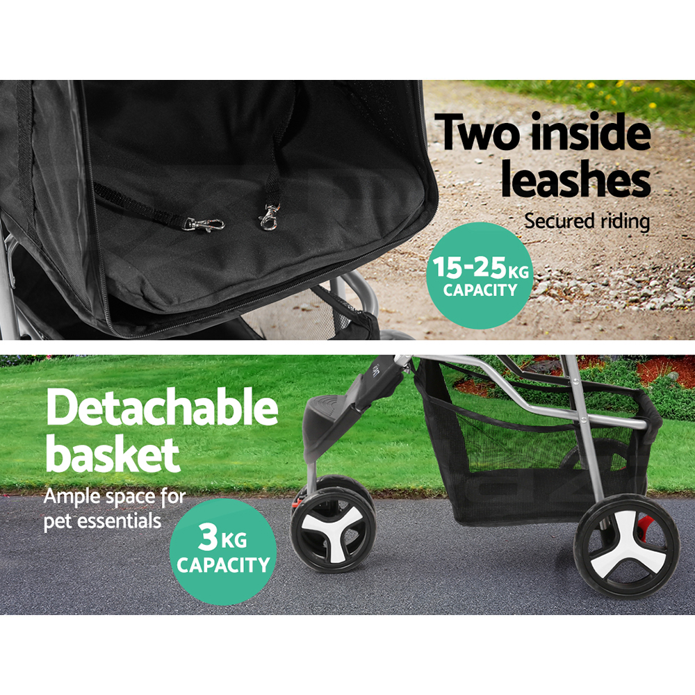 i.Pet Pet Stroller Pram Large Dog Cat Carrier Travel Pushchair Foldable 3/4Wheel - Picture 15 of 27