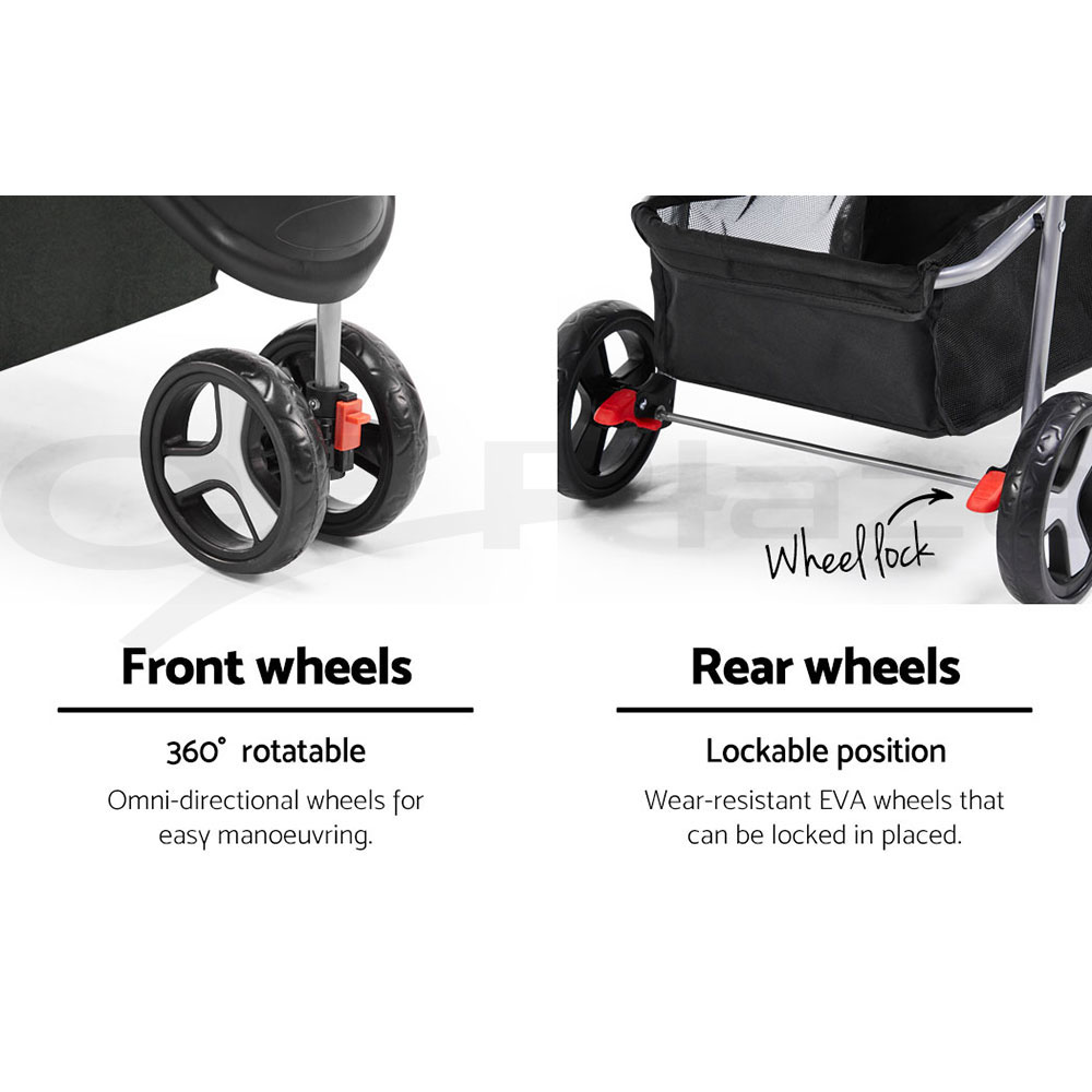 i.Pet Pet Stroller Pram Large Dog Cat Carrier Travel Pushchair Foldable 3/4Wheel - Picture 16 of 27
