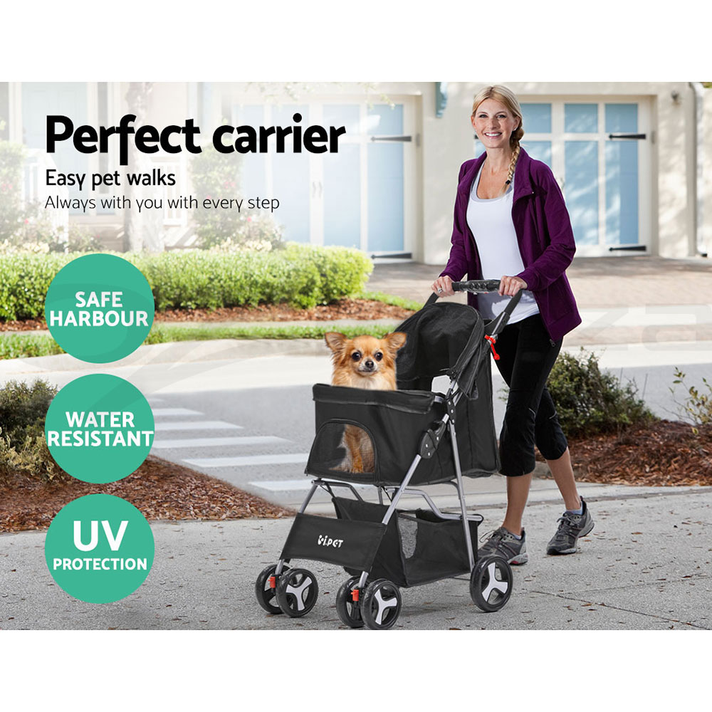 i.Pet Pet Stroller Pram Large Dog Cat Carrier Travel Pushchair Foldable 3/4Wheel - Picture 20 of 27