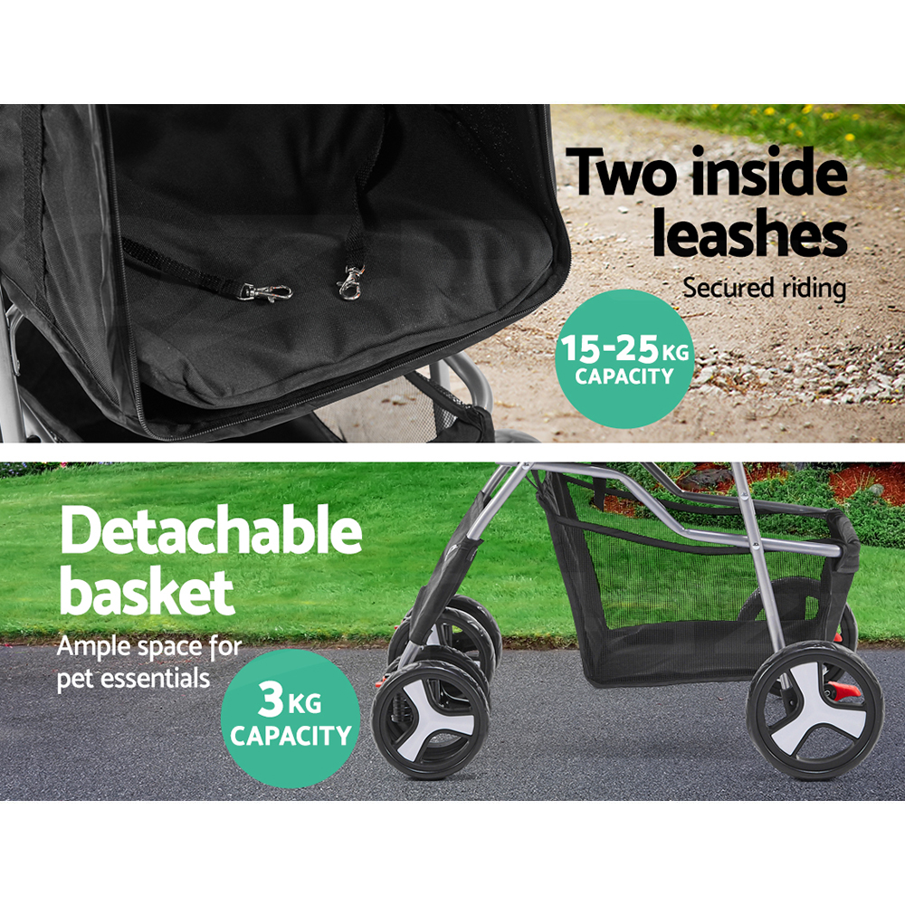 i.Pet Pet Stroller Pram Large Dog Cat Carrier Travel Pushchair Foldable 3/4Wheel - Picture 24 of 27