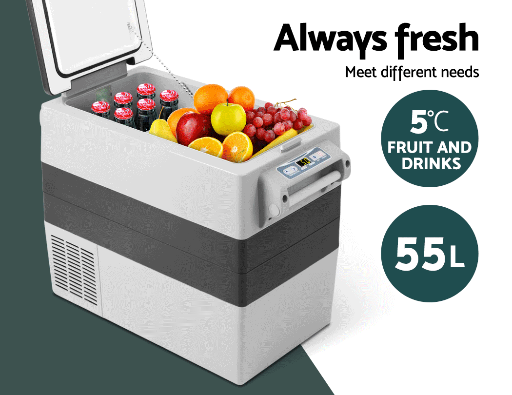 Glacio 55L Portable Fridge Freezer Fridges Cooler Camping 12V/24V/240V