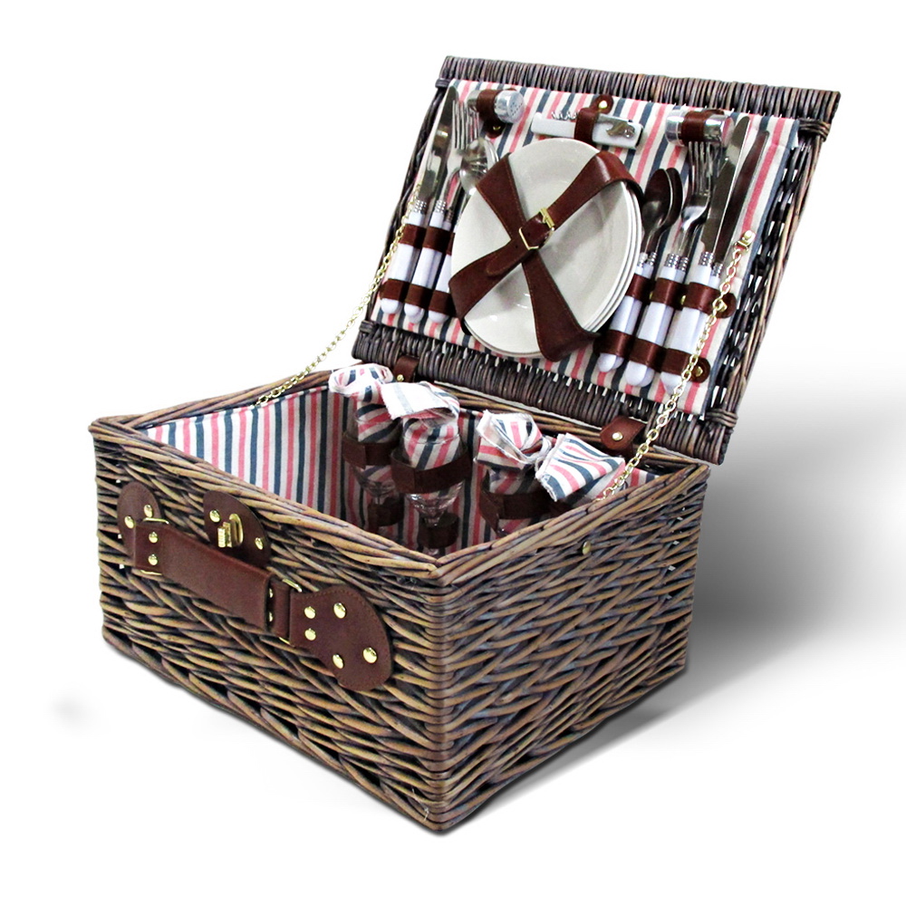 Alfresco Deluxe 2&4&6 Person Picnic Basket Baskets Insulated Bag