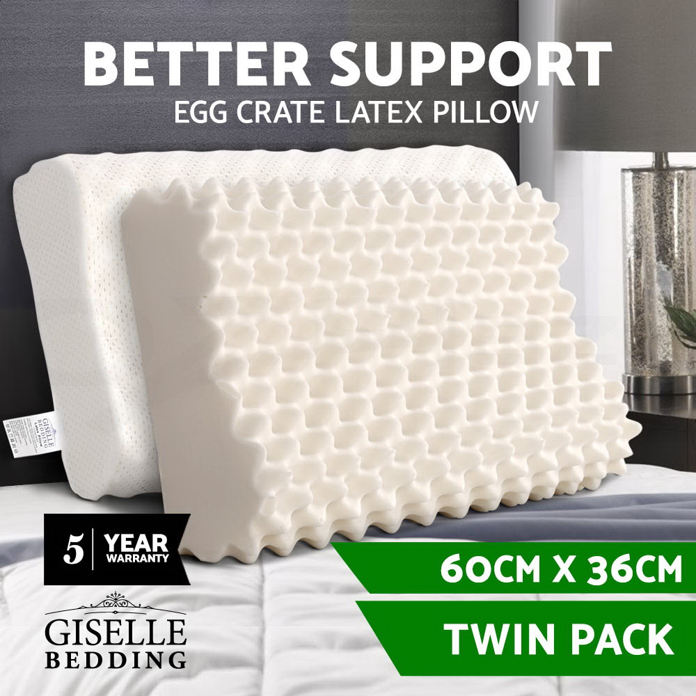 Giselle Bedding 100Natural Latex Pillow Egg Crate Bed Sleeping Contour