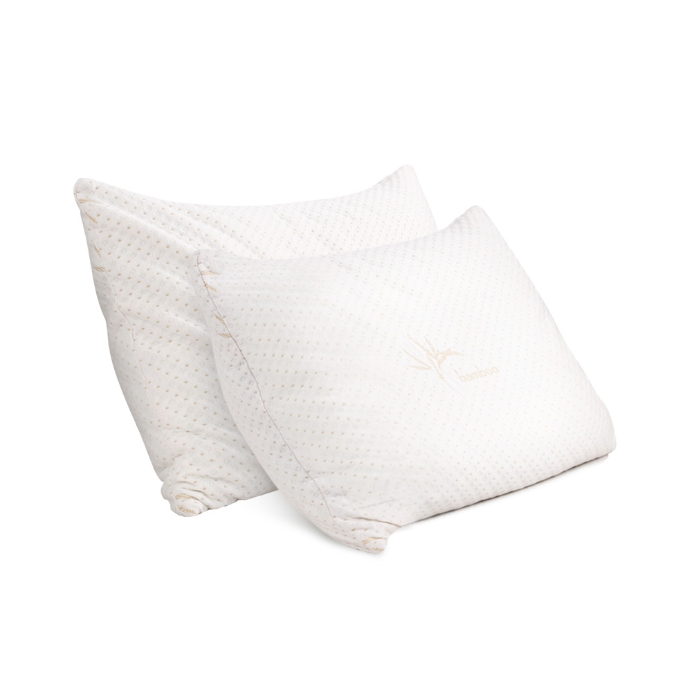 Giselle Bedding Twin Pack Shredded Memory Foam Pillow Bamboo Cover S/K Size - Picture 22 of 33