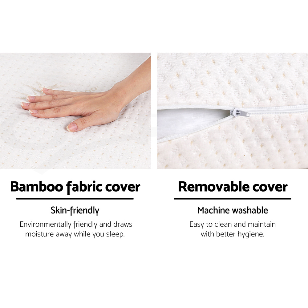 Giselle Bedding Twin Pack Shredded Memory Foam Pillow Bamboo Cover S/K Size - Picture 28 of 33
