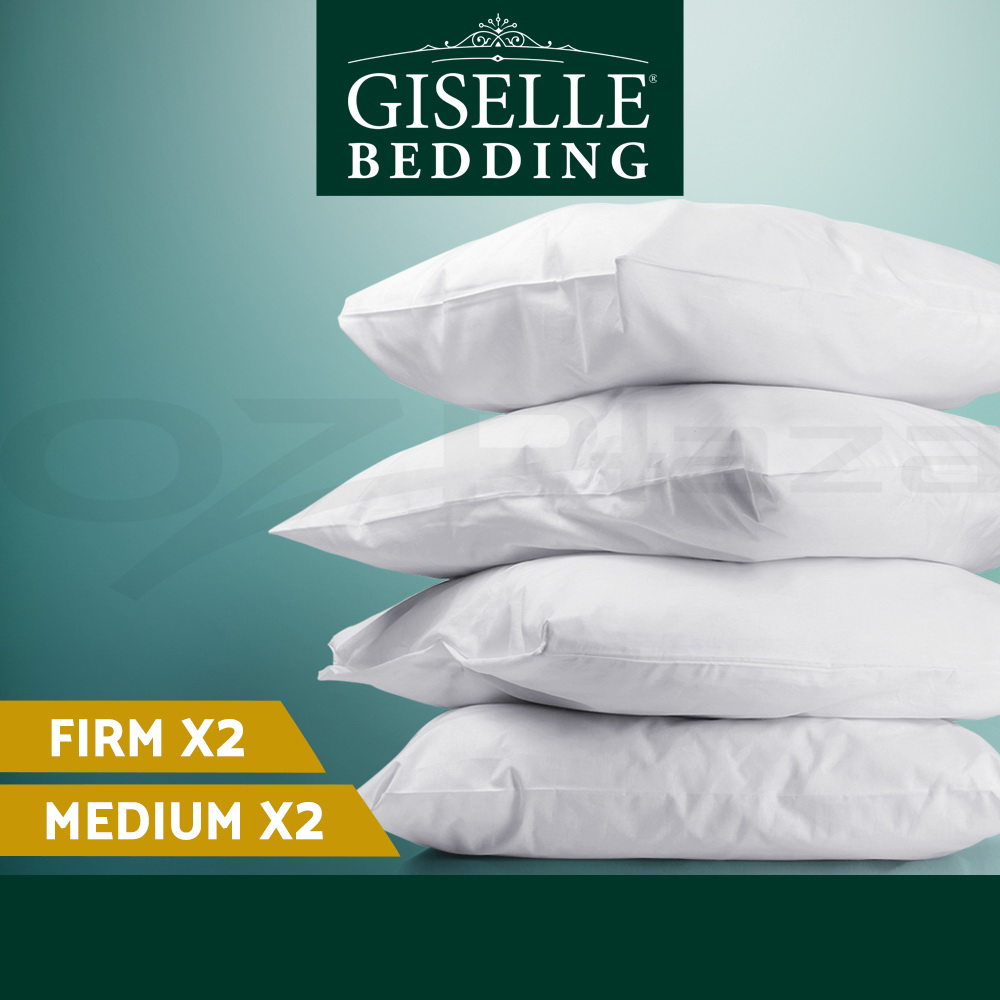 Giselle Bedding Pillows Hotel Family 4 Pack Pillow Bed Soft Medium Firm Cotton - Picture 11 of 12